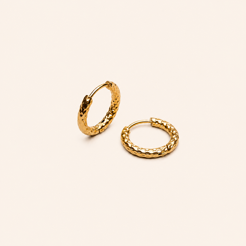 Hammered Hoops Gold