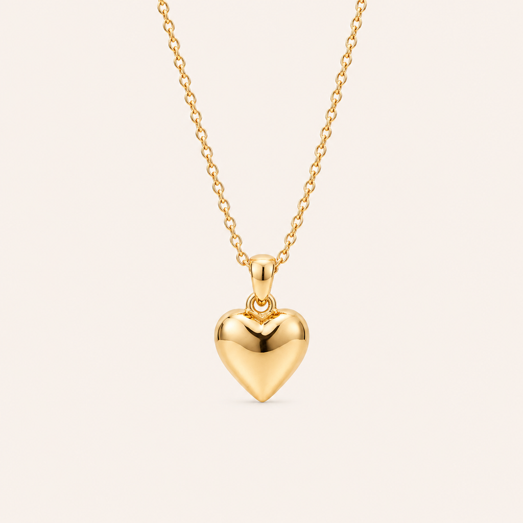 Heart Pendant Necklace Gold