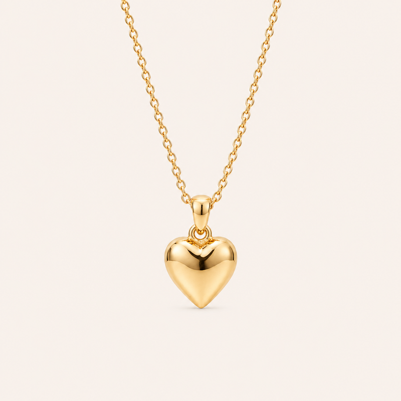 Heart Pendant Necklace Gold