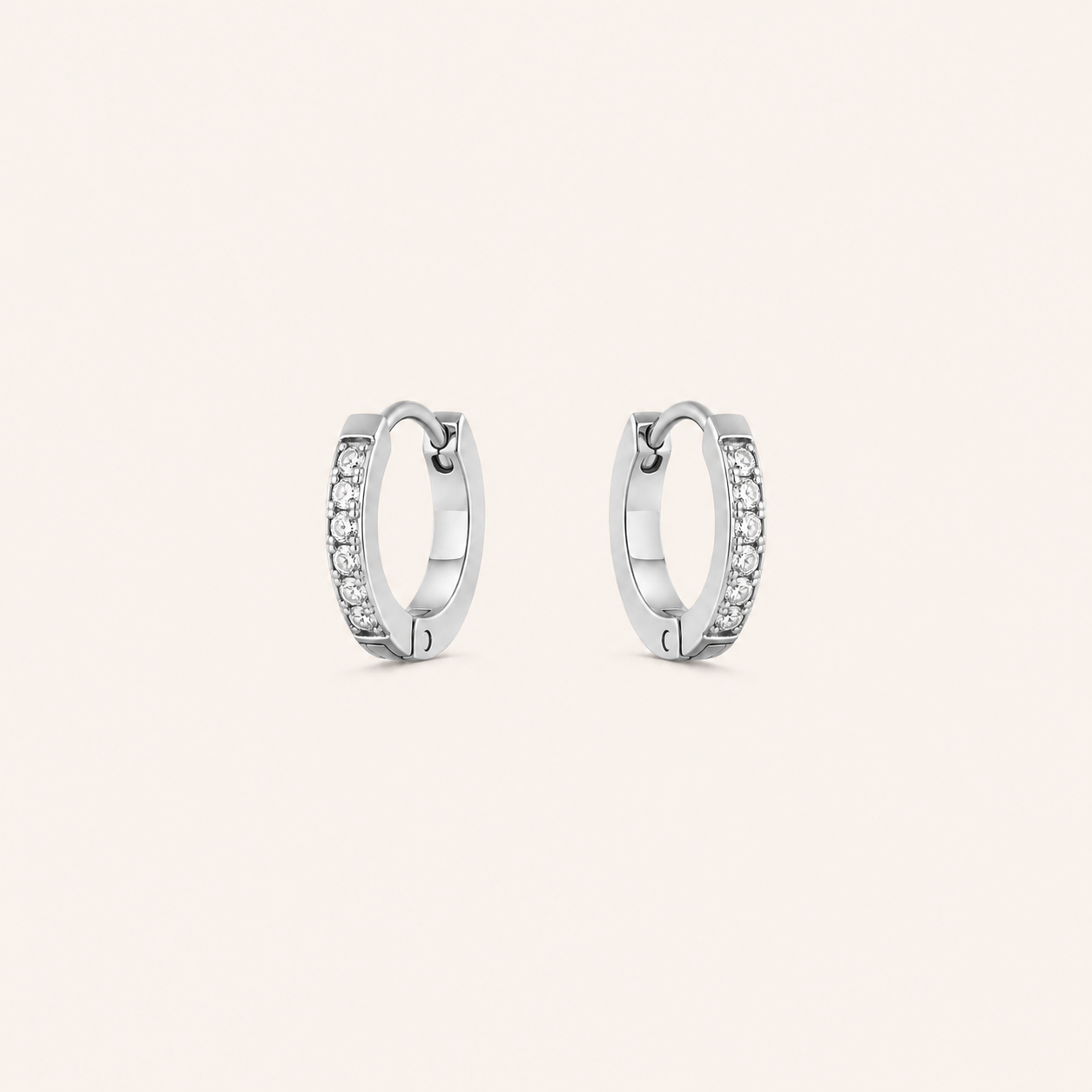 Pavé Huggies Silver