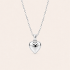 Heart Pendant Necklace Silver