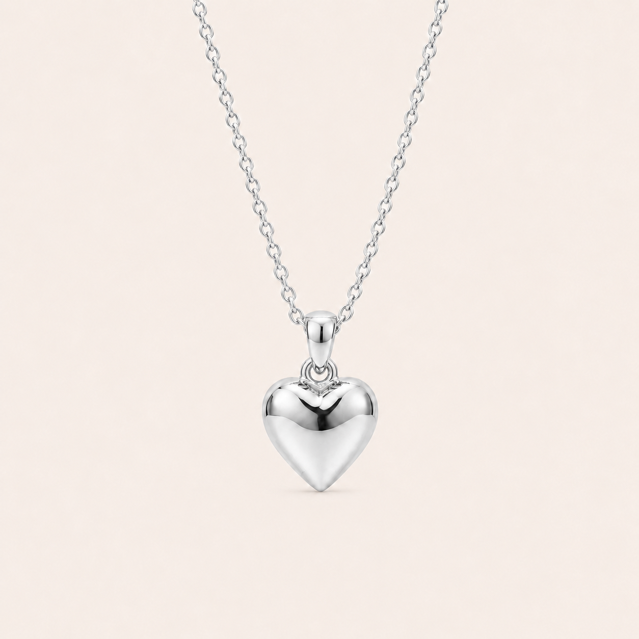 Heart Pendant Necklace Silver