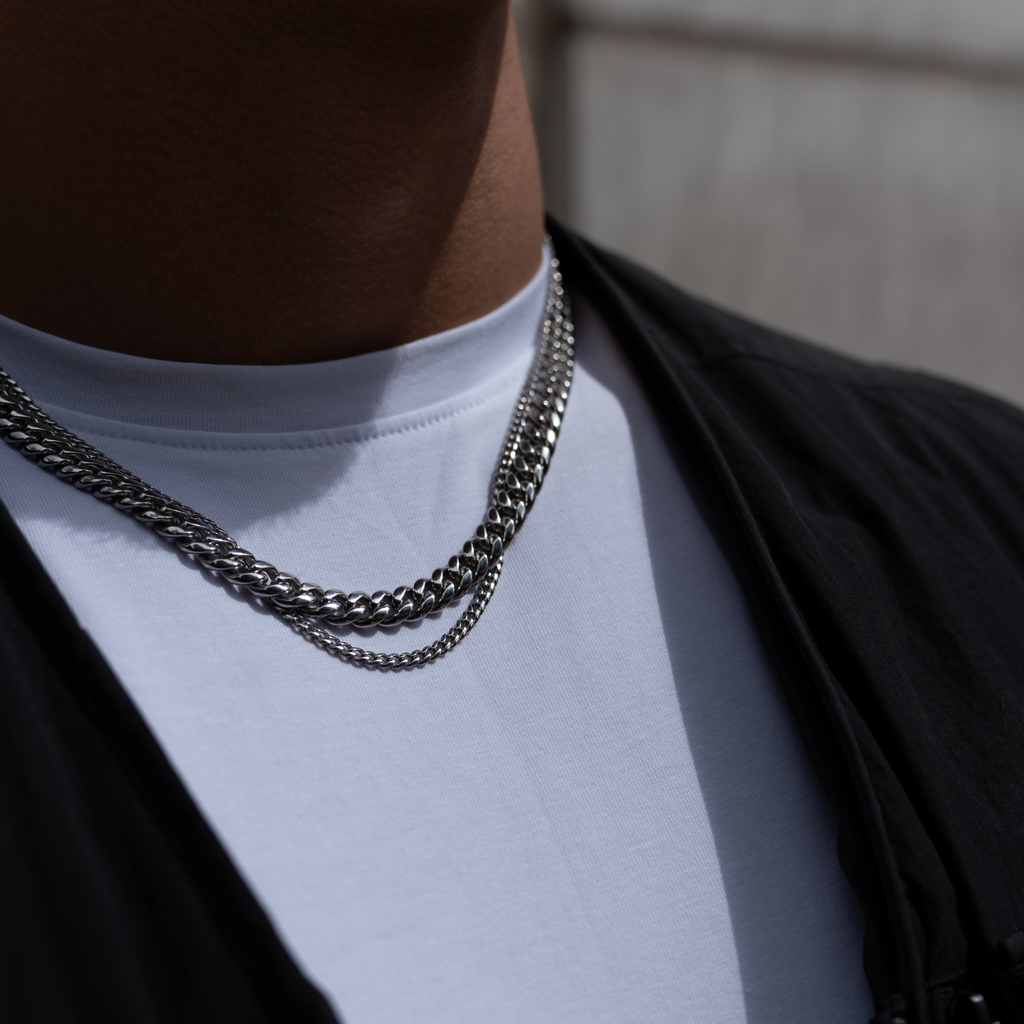 Cuban Link Collar Plateado 8MM
