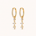 Crystal Drop Earrings Gold