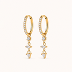 Crystal Drop Earrings Gold