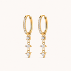 Crystal Drop Earrings Gold