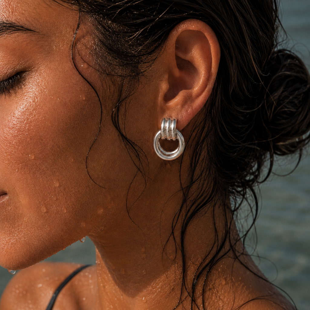 Double Hoops Silver
