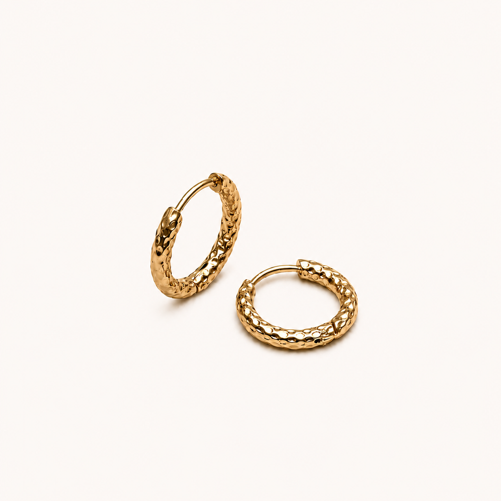 Hammered Hoops Gold