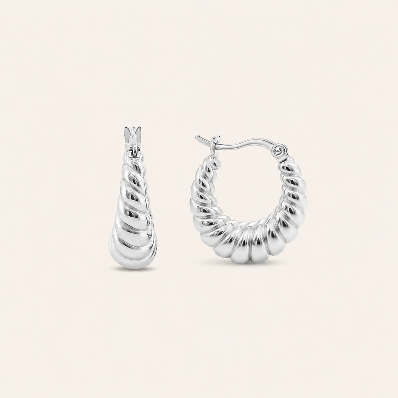 Croissant Hoops Silver