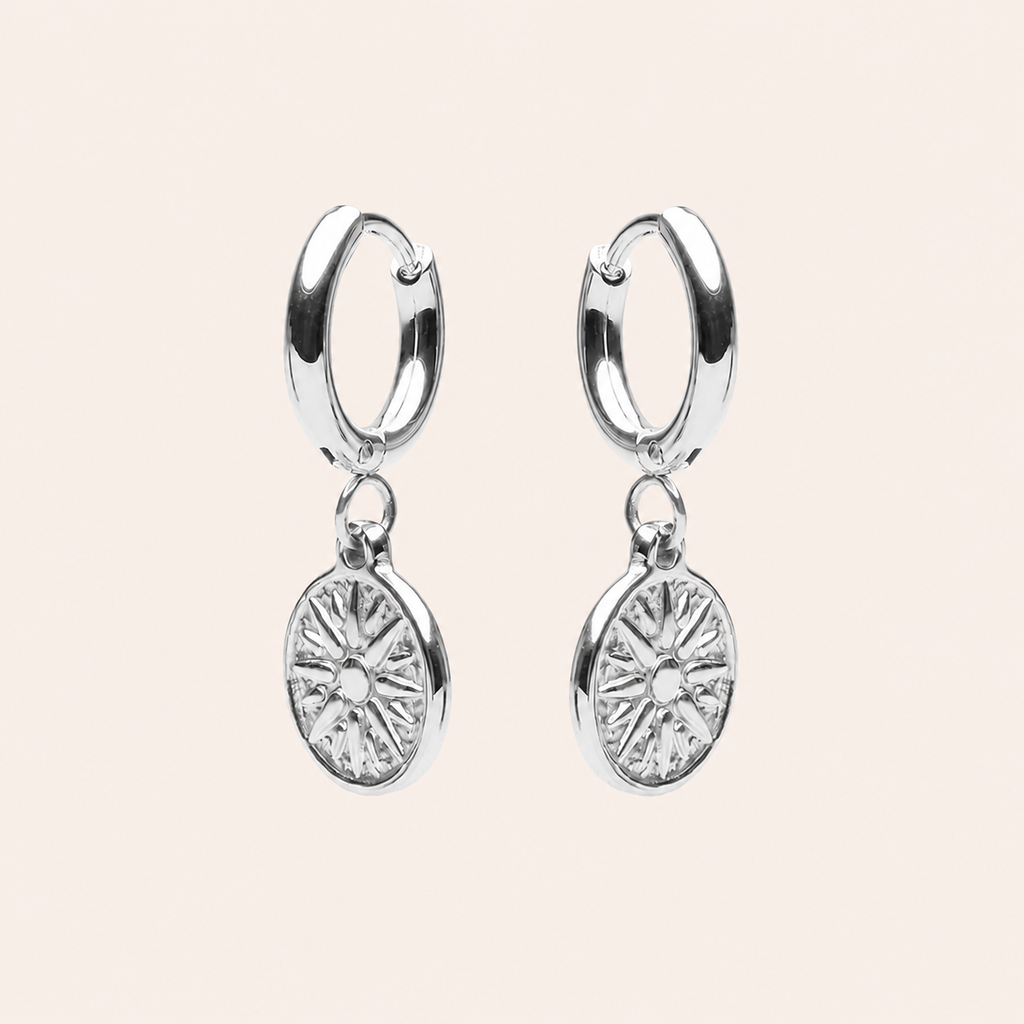 Compass Earrings Silver