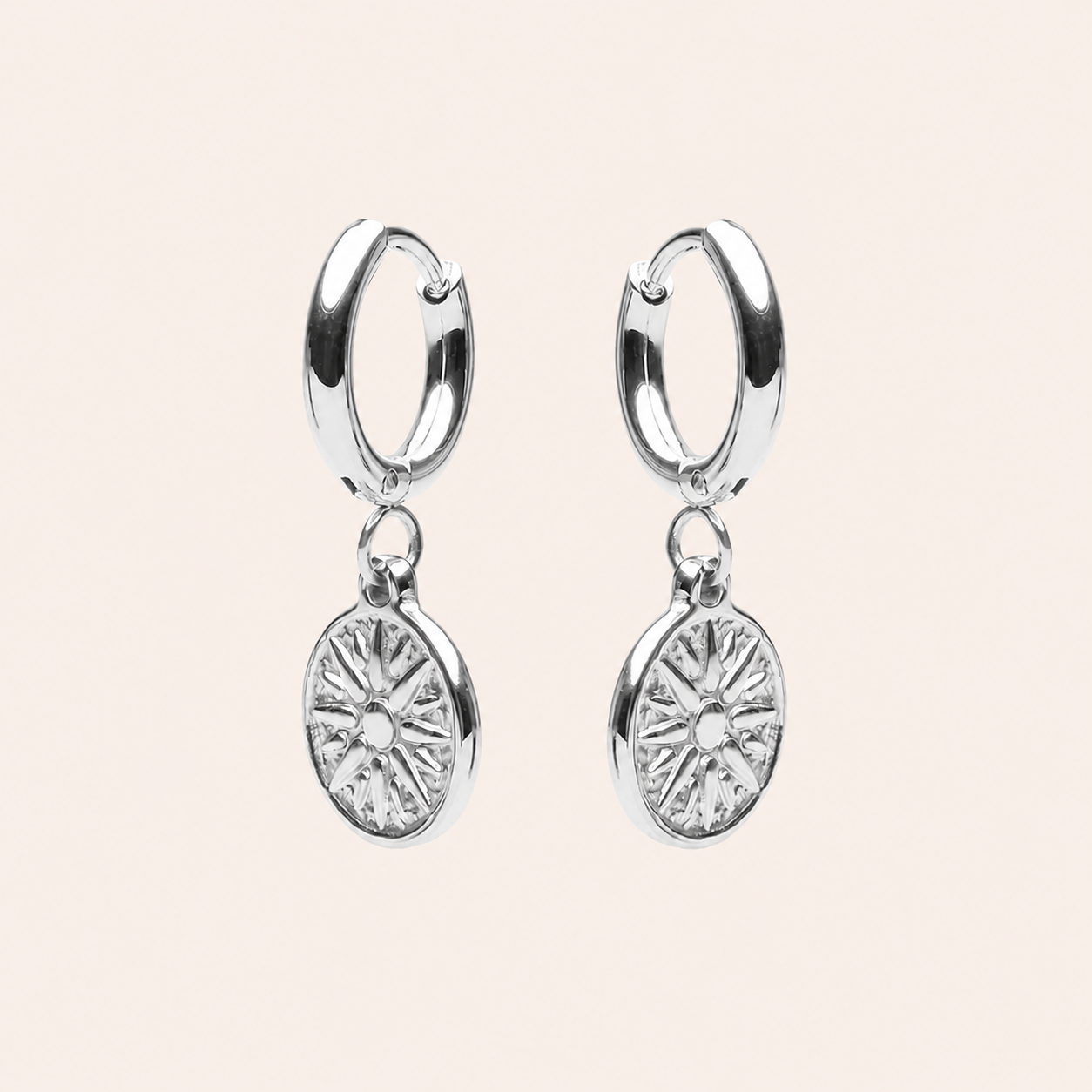 Compass Earrings Silver