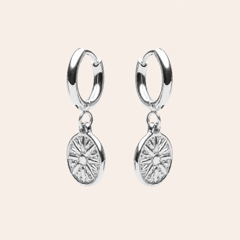 Compass Earrings Silver