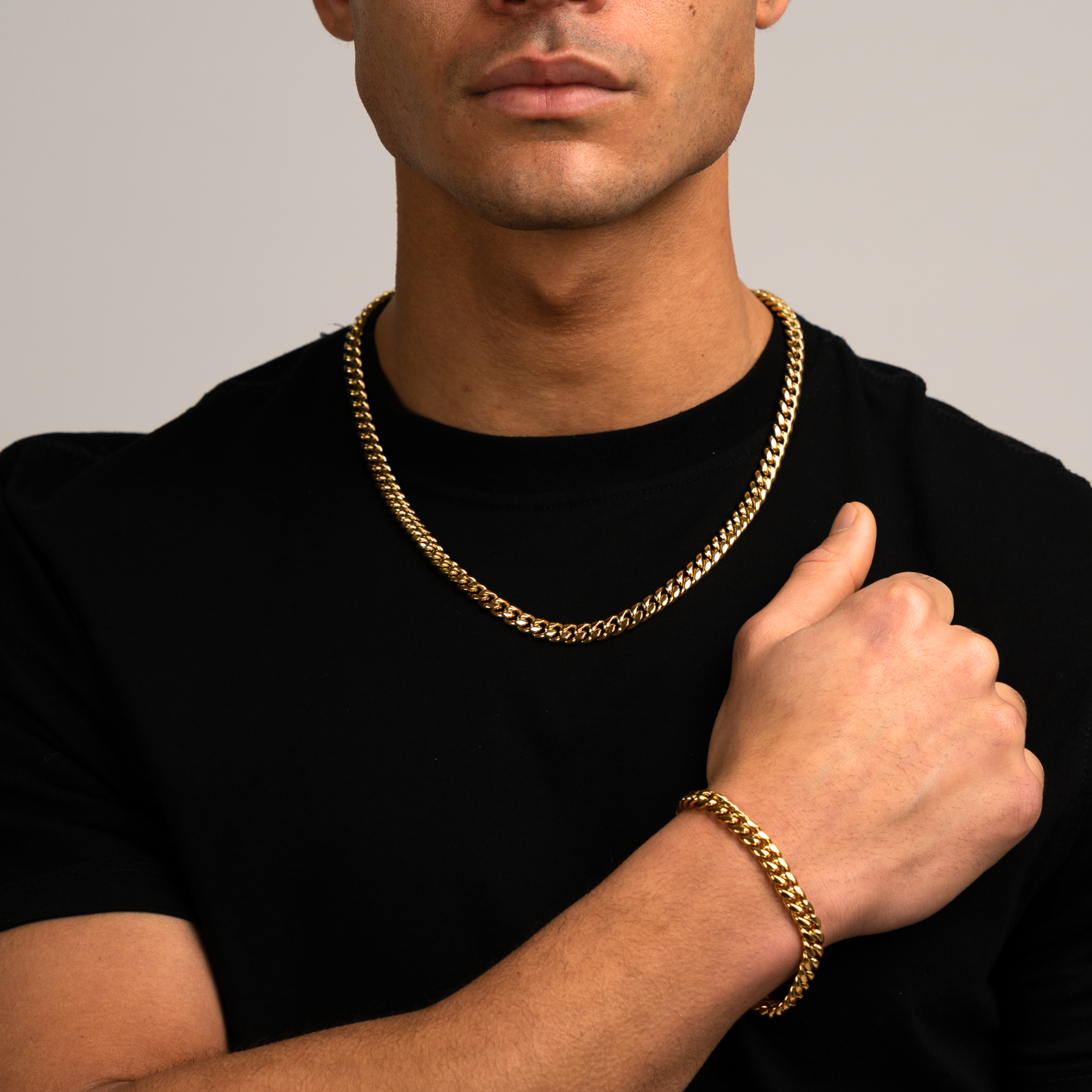 Sæt - Cuban Guld 8MM
