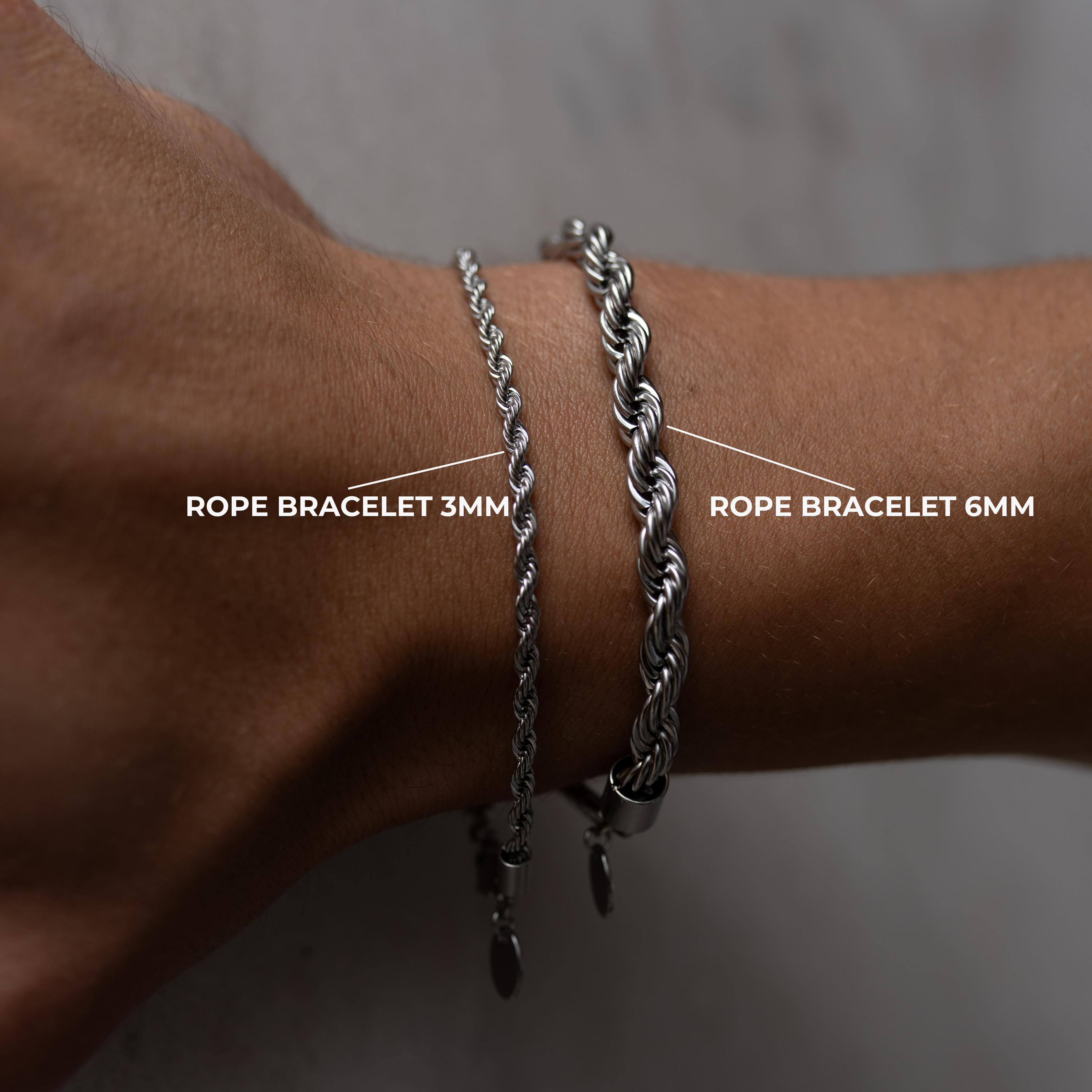 Rope Bracelet Silver 3MM - Main Image