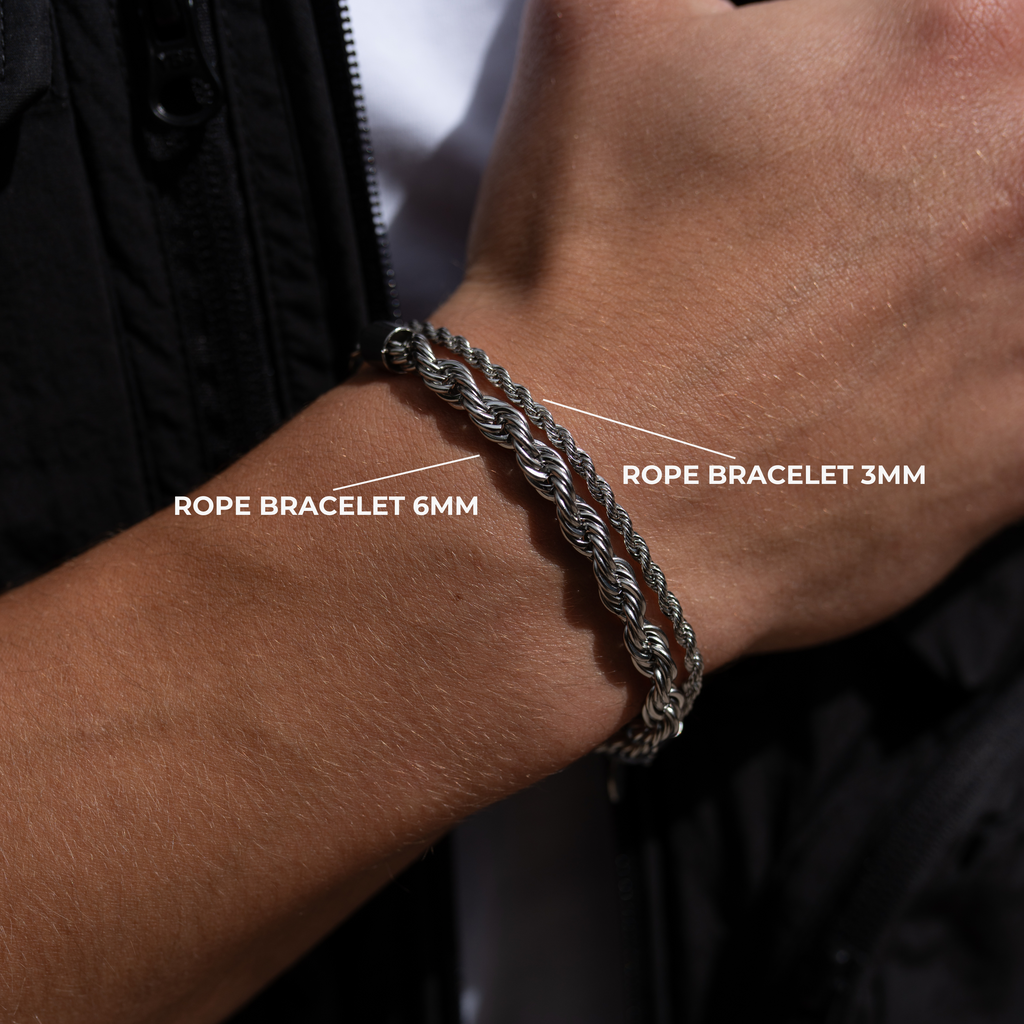 Rope Pulsera Plateada 3MM
