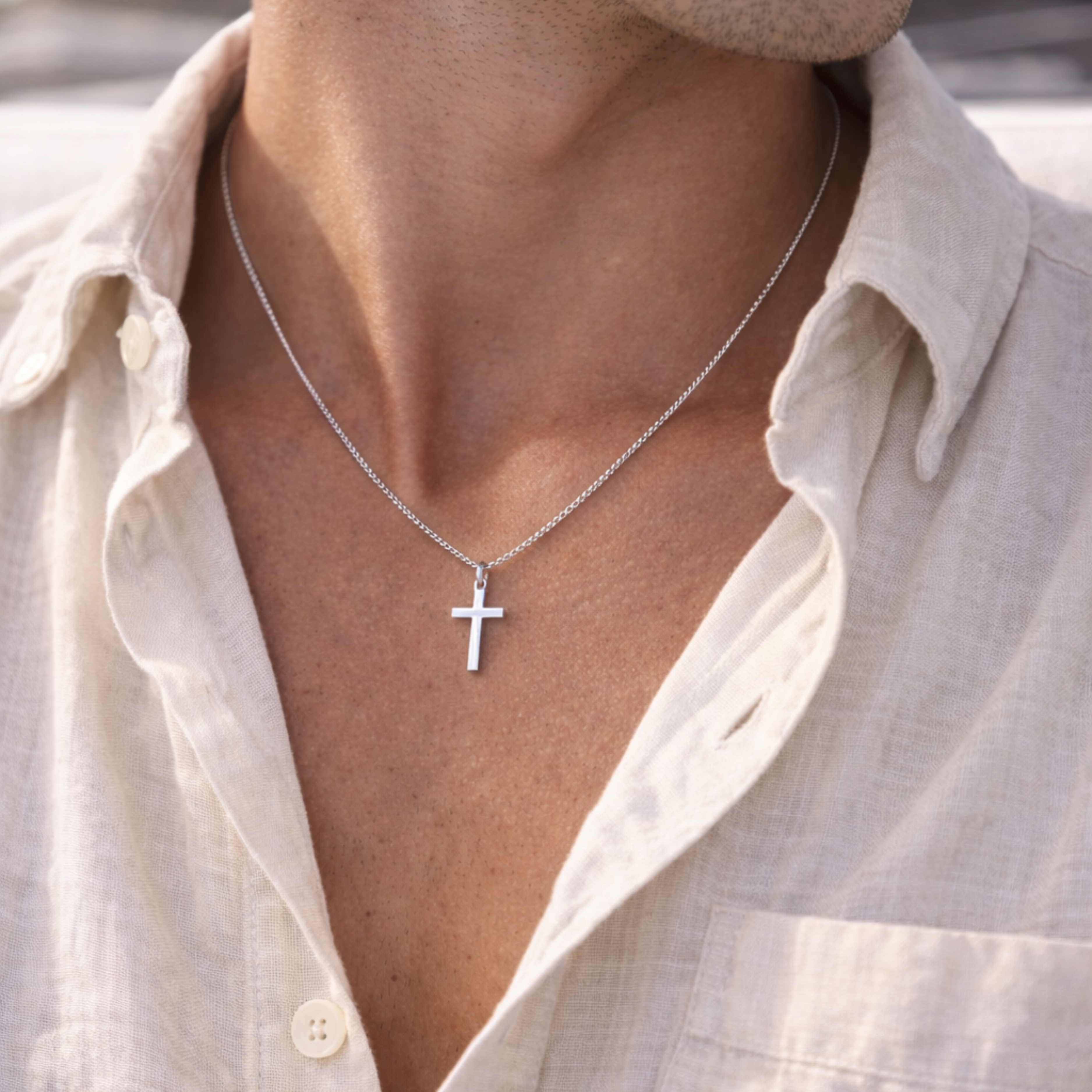 Cross Chain Pendant Silver