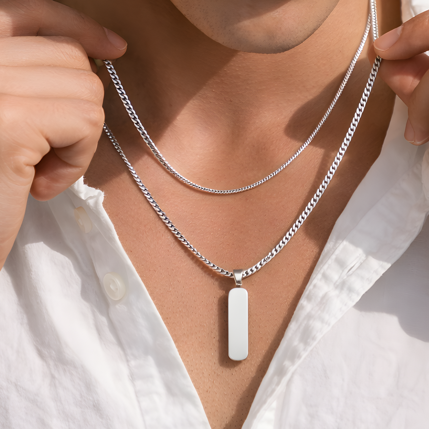 Minimal Pendant Set Silver