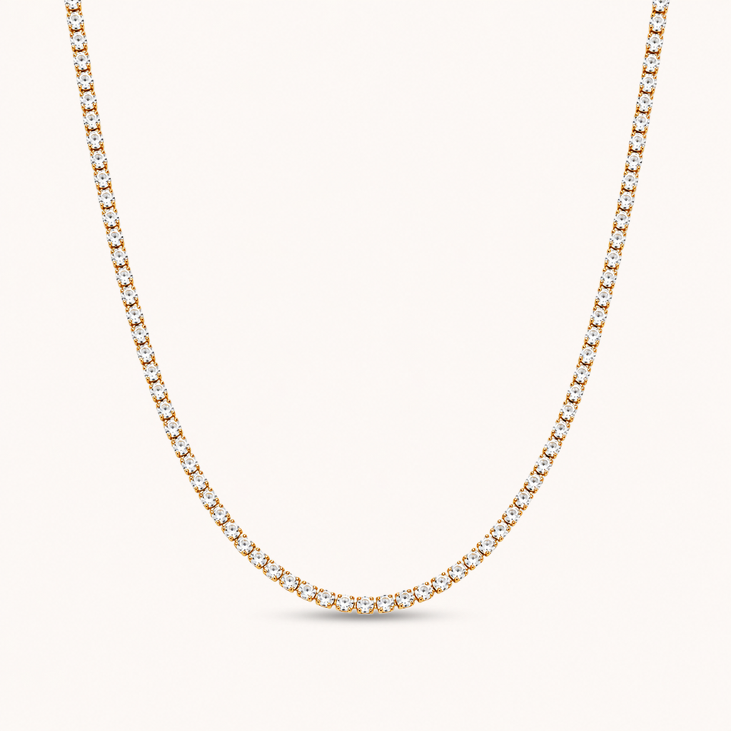 Tennis Necklace Gold