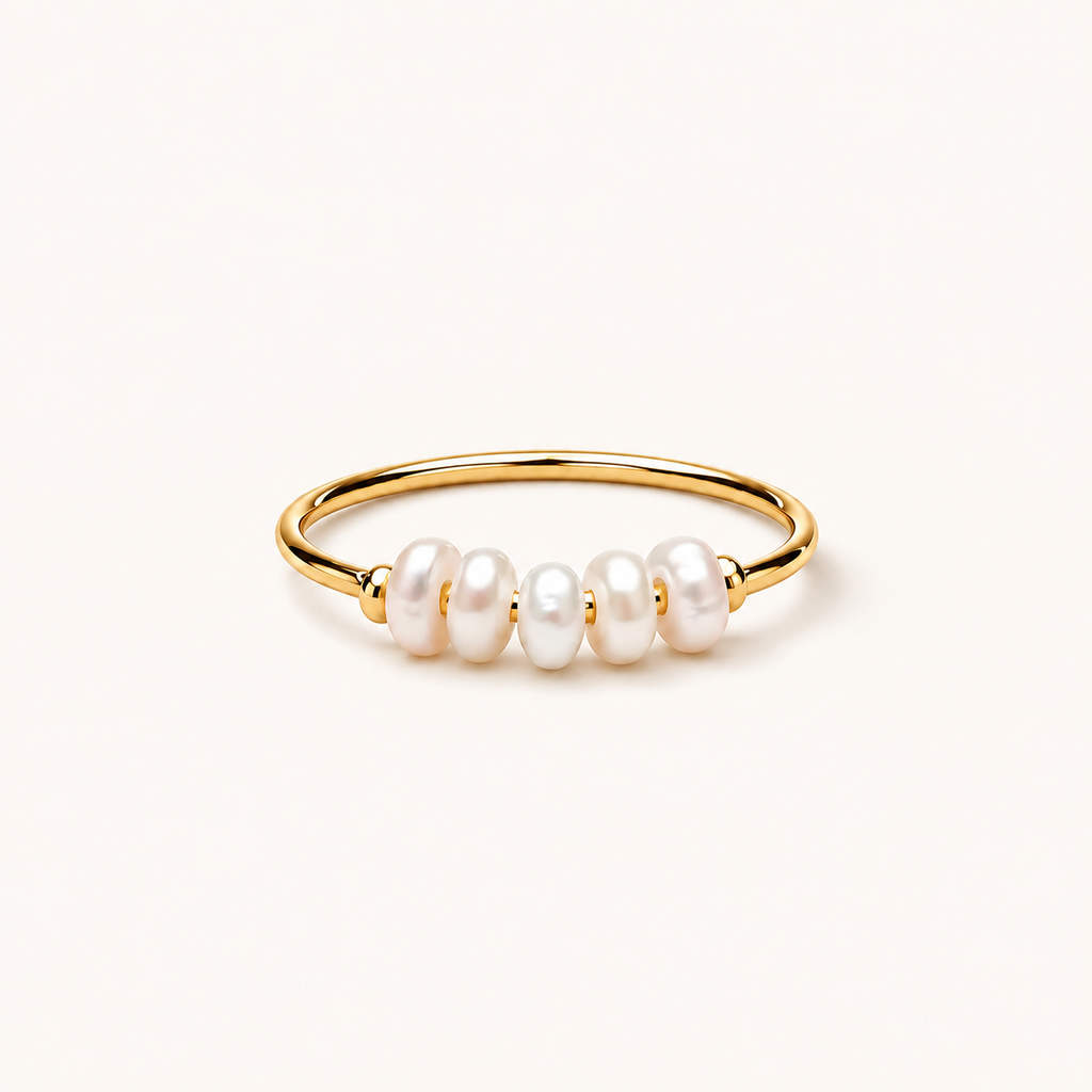 Mini Pearls Ring Gold