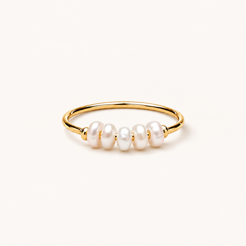 Mini Pearls Ring Gold
