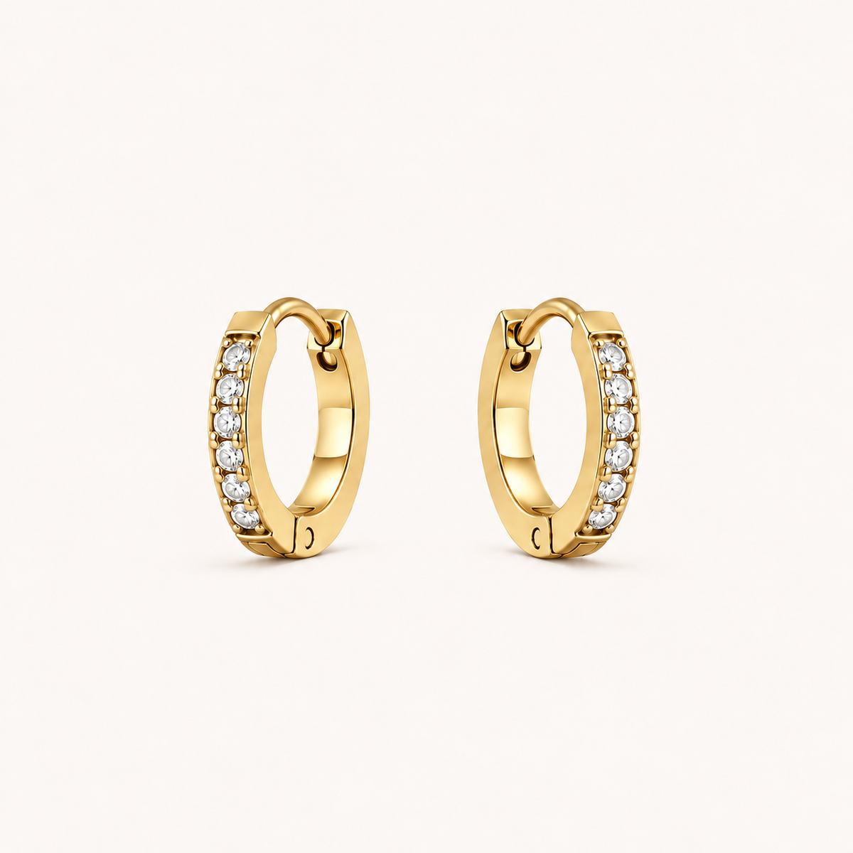 Pavé Huggies Gold