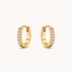 Pavé Huggies Gold