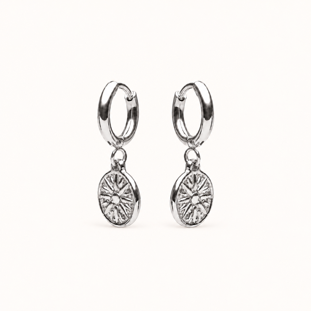 Compass Earrings Silver