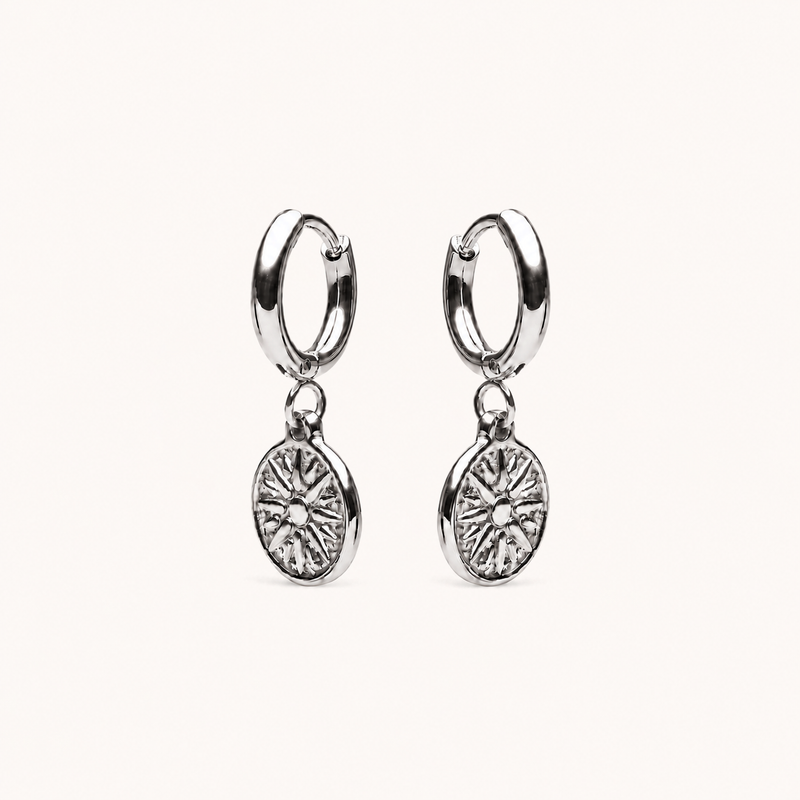 Compass Earrings Silver