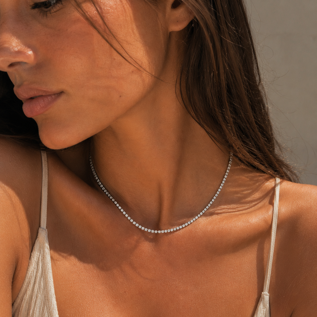 Tennis Necklace Silver