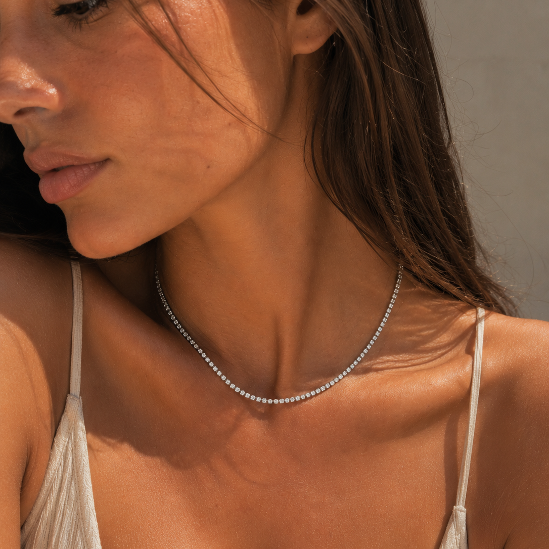 Tennis Necklace Silver