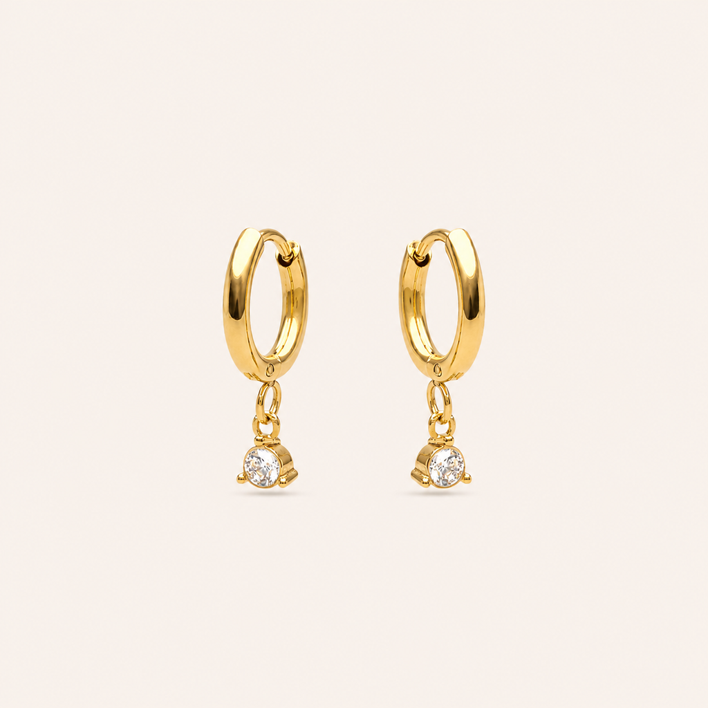 Diamond Drop Earrings Gold