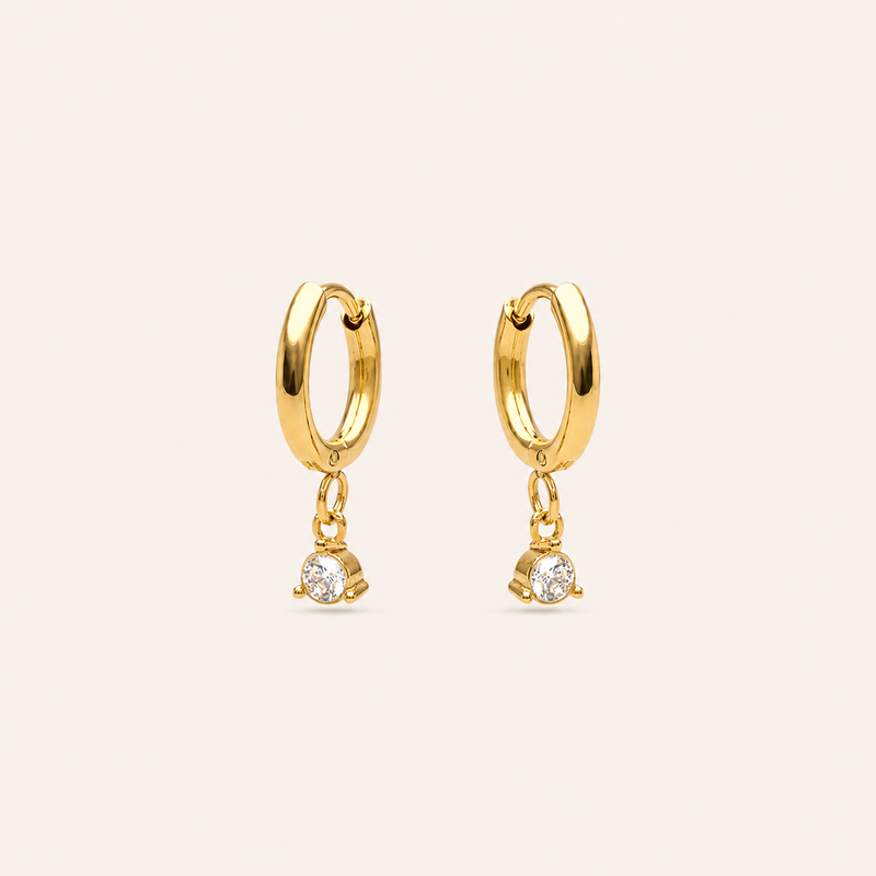 Diamond Drop Earrings Gold
