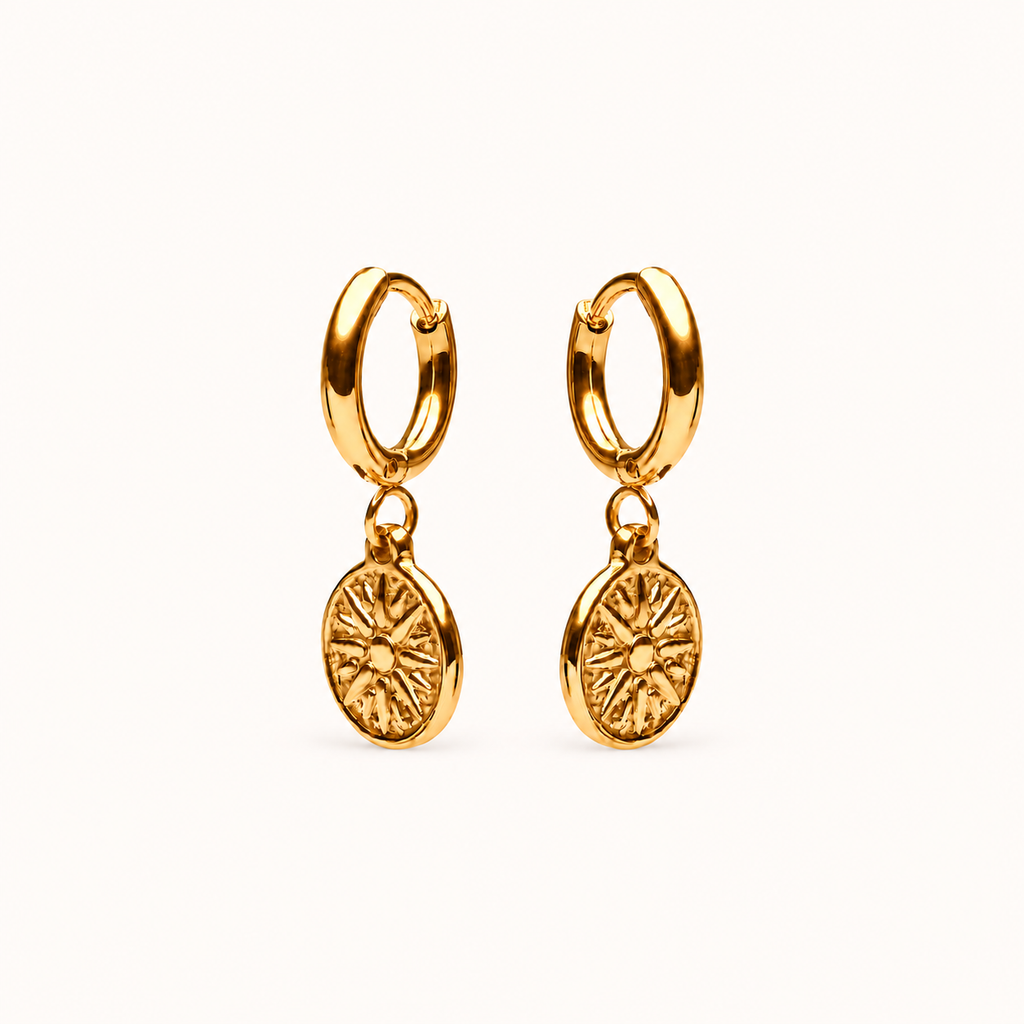 Compass Earrings Gold