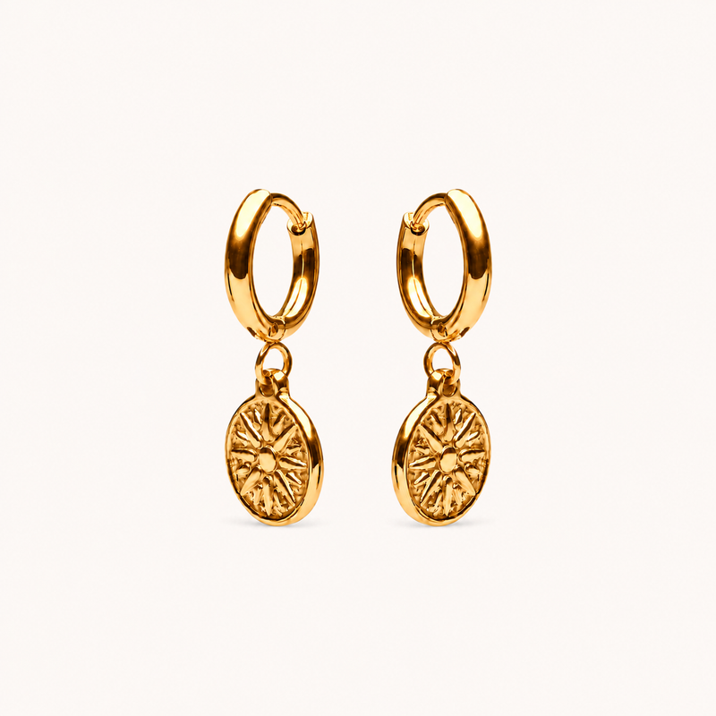 Compass Earrings Gold