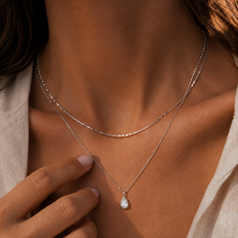 Auréa Drop Necklace Silver