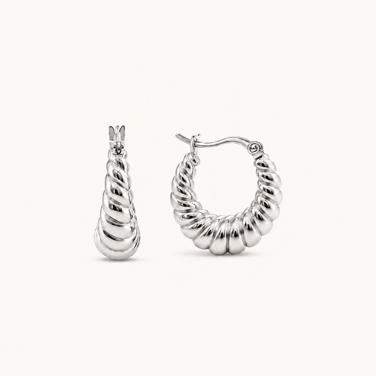 Croissant Hoops Silver
