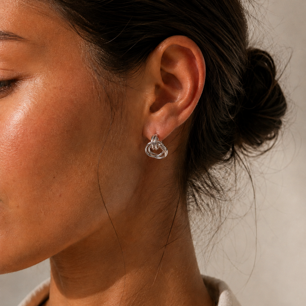 Layered Earrings Silver