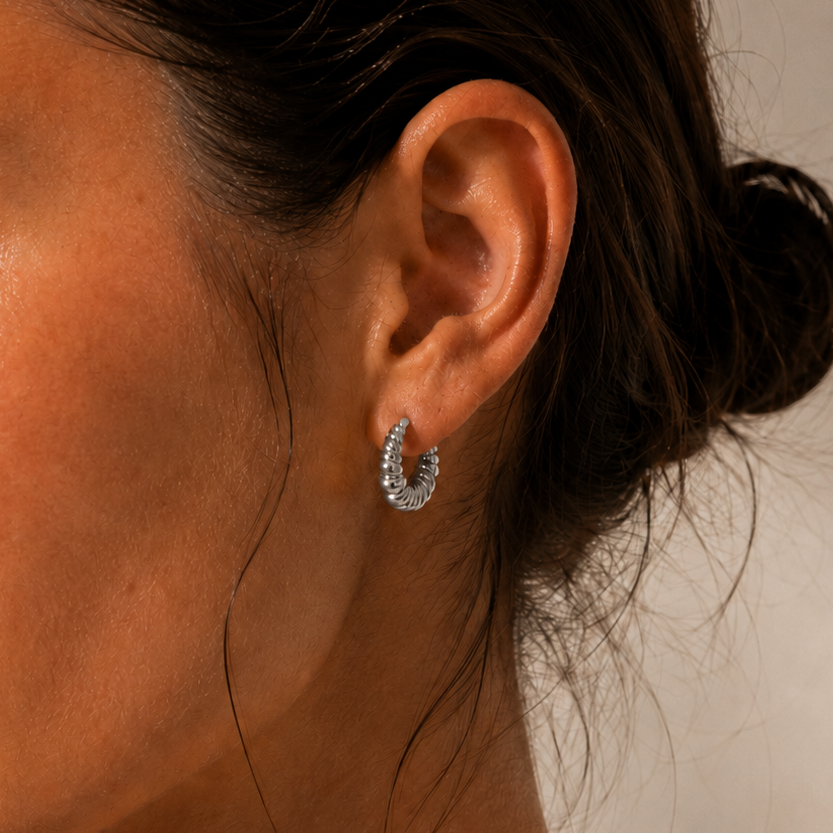 Croissant Hoops Silver