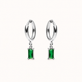 Emerald Drop Earrings Silver