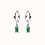 Emerald Drop Earrings Silver