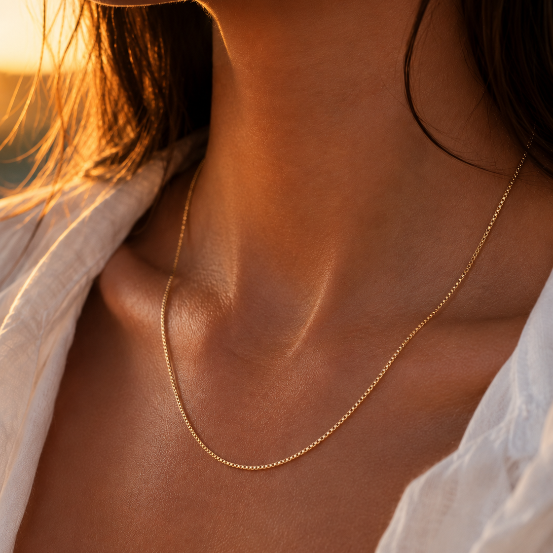 Box Necklace Gold