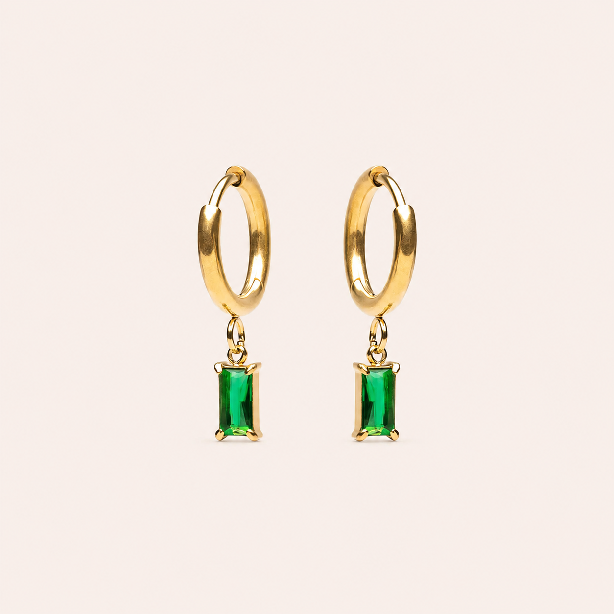 Emerald Drop Earrings Gold