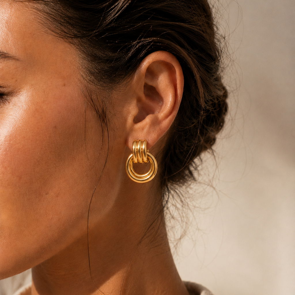Double Hoops Gold