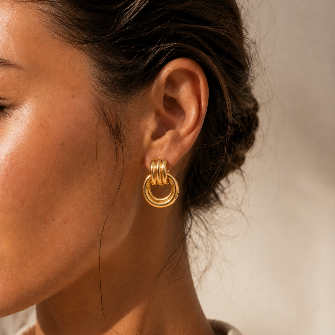 Double Hoops Gold