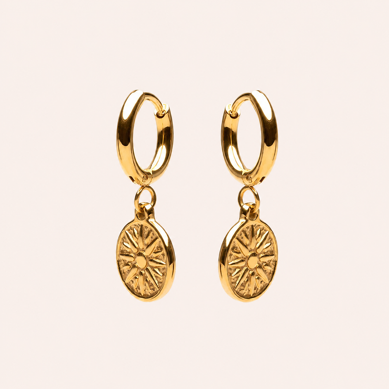 Compass Earrings Gold