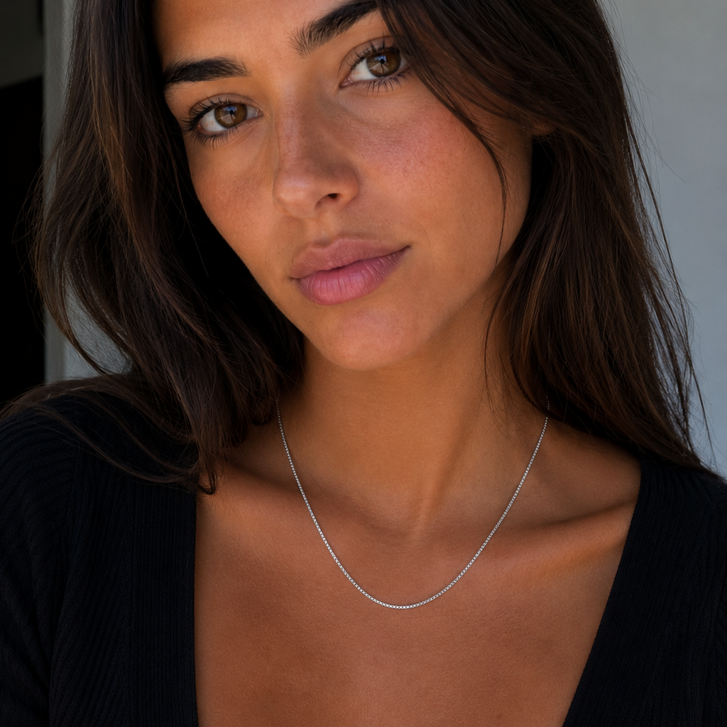 Box Necklace Silver