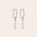 Crystal Drop Earrings Silver