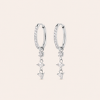 Crystal Drop Earrings Silver