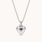 Heart Pendant Necklace Silver