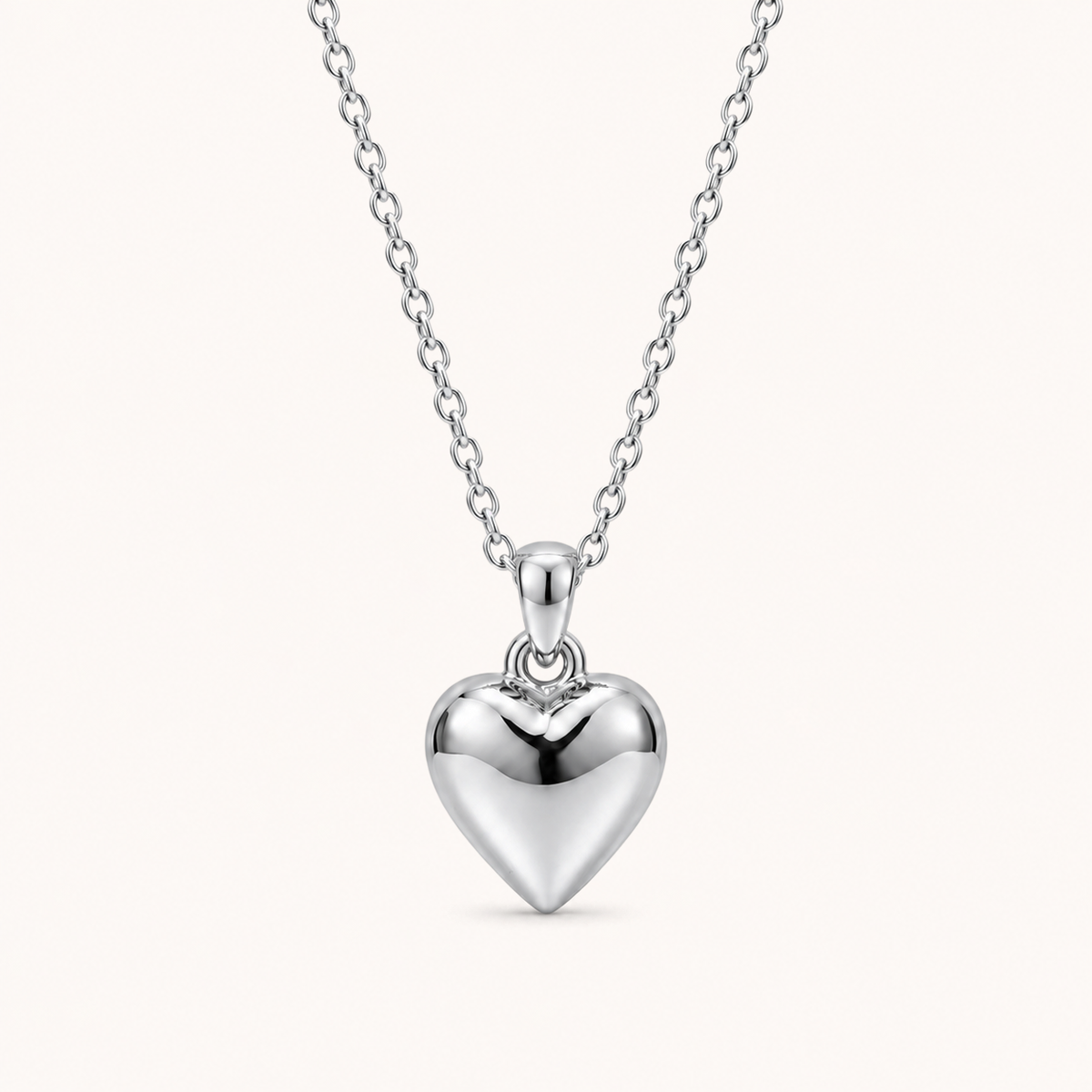 Heart Pendant Necklace Silver